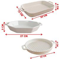 Travessas Petisqueiras Assadeiras Cerâmica Servir Jogo 3pçs - 6
