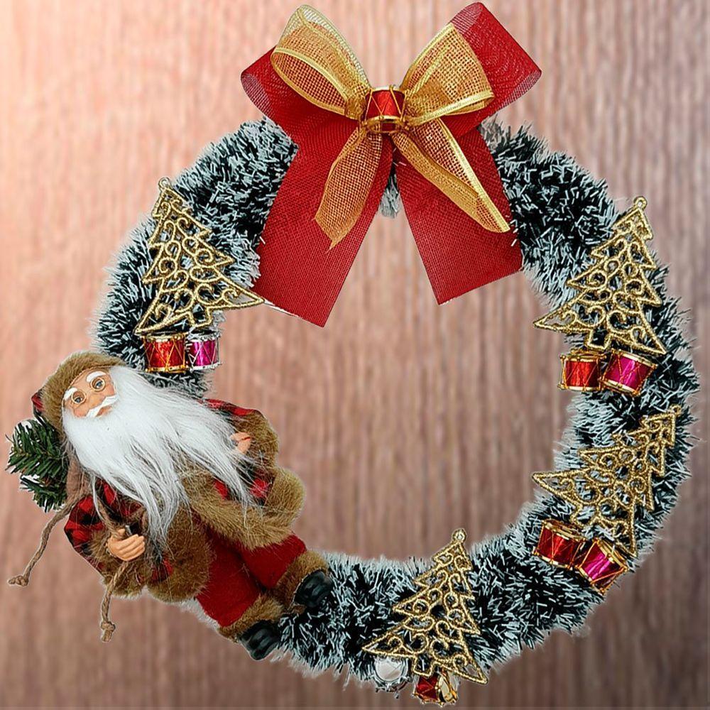 Guirlanda Natalina Decoração De Porta Noel Rena Urso De 35cm B - 2