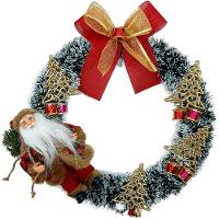 Guirlanda Natalina Decoração De Porta Noel Rena Urso De 35cm B - 1
