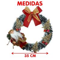 Guirlanda Natalina Decoração De Porta Noel Rena Urso De 35cm B - 3