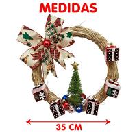 Guirlanda Natalina Decoração De Porta Noel Rena Urso De 35cm D - 3