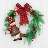 Guirlanda Natalina Enfeite Boneco De Neve Porta Arranjo 45cm - 1