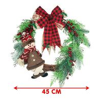 Guirlanda Natalina Enfeite Boneco De Neve Porta Arranjo 45cm - 4