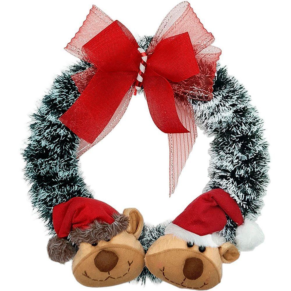 Guirlanda Natalina Decoração De Porta Noel Rena Urso De 35cm C - 1