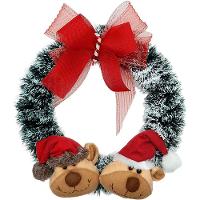 Guirlanda Natalina Decoração De Porta Noel Rena Urso De 35cm C - 1