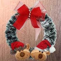 Guirlanda Natalina Decoração De Porta Noel Rena Urso De 35cm C - 2