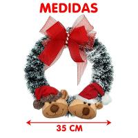 Guirlanda Natalina Decoração De Porta Noel Rena Urso De 35cm C - 3