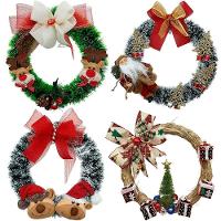 Guirlanda Natalina Decoração De Porta Noel Rena Urso De 35cm C