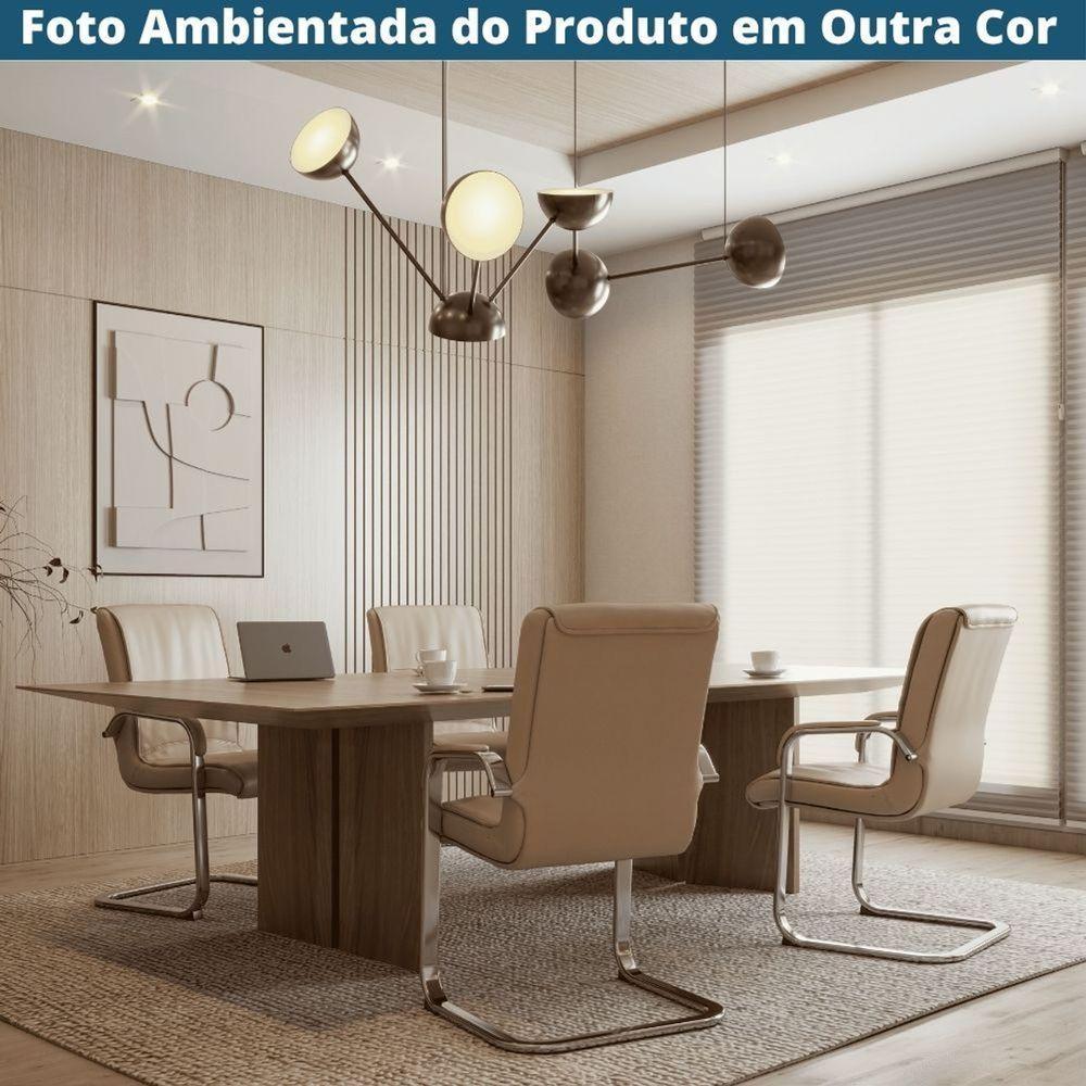 Cadeira De Escritório Locutor Austin Fratini Pu Preto Base Fixa Cromada - 7