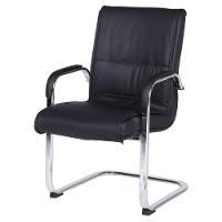 Cadeira De Escritório Locutor Austin Fratini Pu Preto Base Fixa Cromada - 1