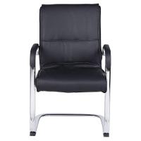 Cadeira De Escritório Locutor Austin Fratini Pu Preto Base Fixa Cromada - 2