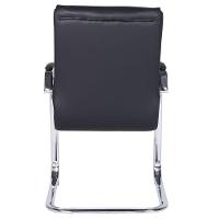 Cadeira De Escritório Locutor Austin Fratini Pu Preto Base Fixa Cromada