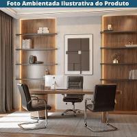 Cadeira De Escritório Locutor Austin Fratini Pu Preto Base Fixa Cromada - 6