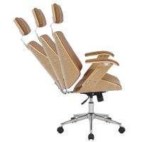 Cadeira Giratória Kopenhagen Presidente Lisboa Fratini Madeira Revest. Em Pu Caramelo Base Rodízio - 5