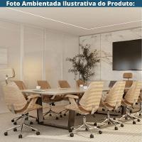 Cadeira Giratória Kopenhagen Presidente Lisboa Fratini Madeira Revest. Em Pu Caramelo Base Rodízio - 6