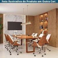 Cadeira Giratória Kopenhagen Presidente Lisboa Fratini Madeira Revest. Em Pu Caramelo Base Rodízio - 8