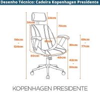 Cadeira Giratória Kopenhagen Presidente Lisboa Fratini Madeira Revest. Em Pu Caramelo Base Rodízio - 9