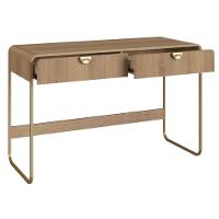 Escrivaninha Orgânica Luna Artesano 125 Cm (larg) Em Mdp Hanover Duas Gavetas Base Metal Dourado - 3