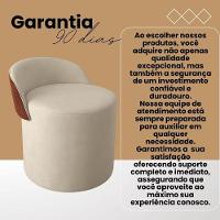 Puff Encosto Corino Redondo Suede Sala Penteadeira Quarto Cor:cinza Escuro - 6