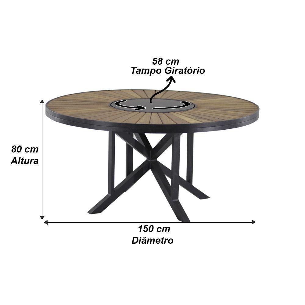 Kit 6 Cadeira Bali Alumínio Em Tricô Náutico E Mesa Trama Marrom - 5