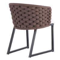 Kit 6 Cadeira Bali Alumínio Em Tricô Náutico E Mesa Trama Marrom - 3