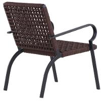 Kit 4 Cadeiras Corda Náutica E Mesa Tampo Ripado Varanda Marrom