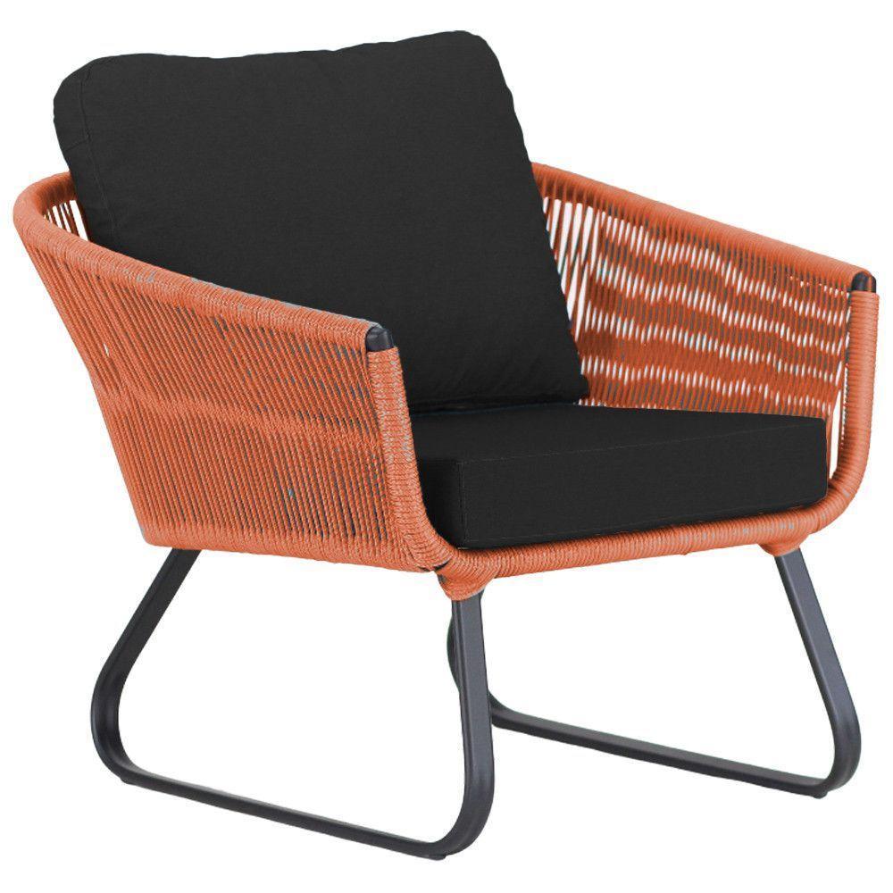 Conjunto Sofá E Poltronas Corda Alumínio Para área Terra Cota - 2