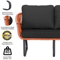 Conjunto Sofá E Poltronas Corda Alumínio Para área Terra Cota - 6