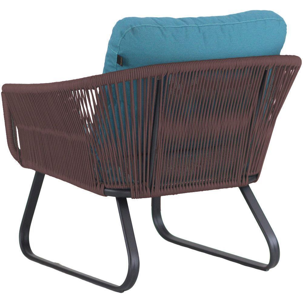 Conjunto Sofá E Poltronas Corda Alumínio Para área Marrom - 6