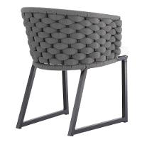 Kit 6 Cadeira Bali Alumínio Em Tricô Náutico E Mesa Trama Prata - 3