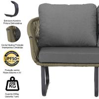 Conjunto Sofá E Poltronas Corda Alumínio Para área Rami - 6