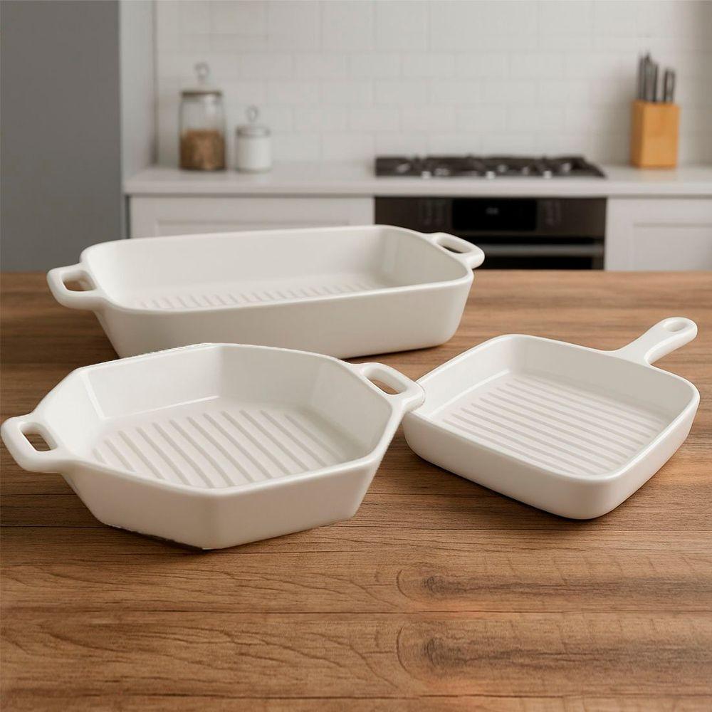 Travessas Assadeira Petisqueira Restaurante Servir Jogo 3pçs - 1