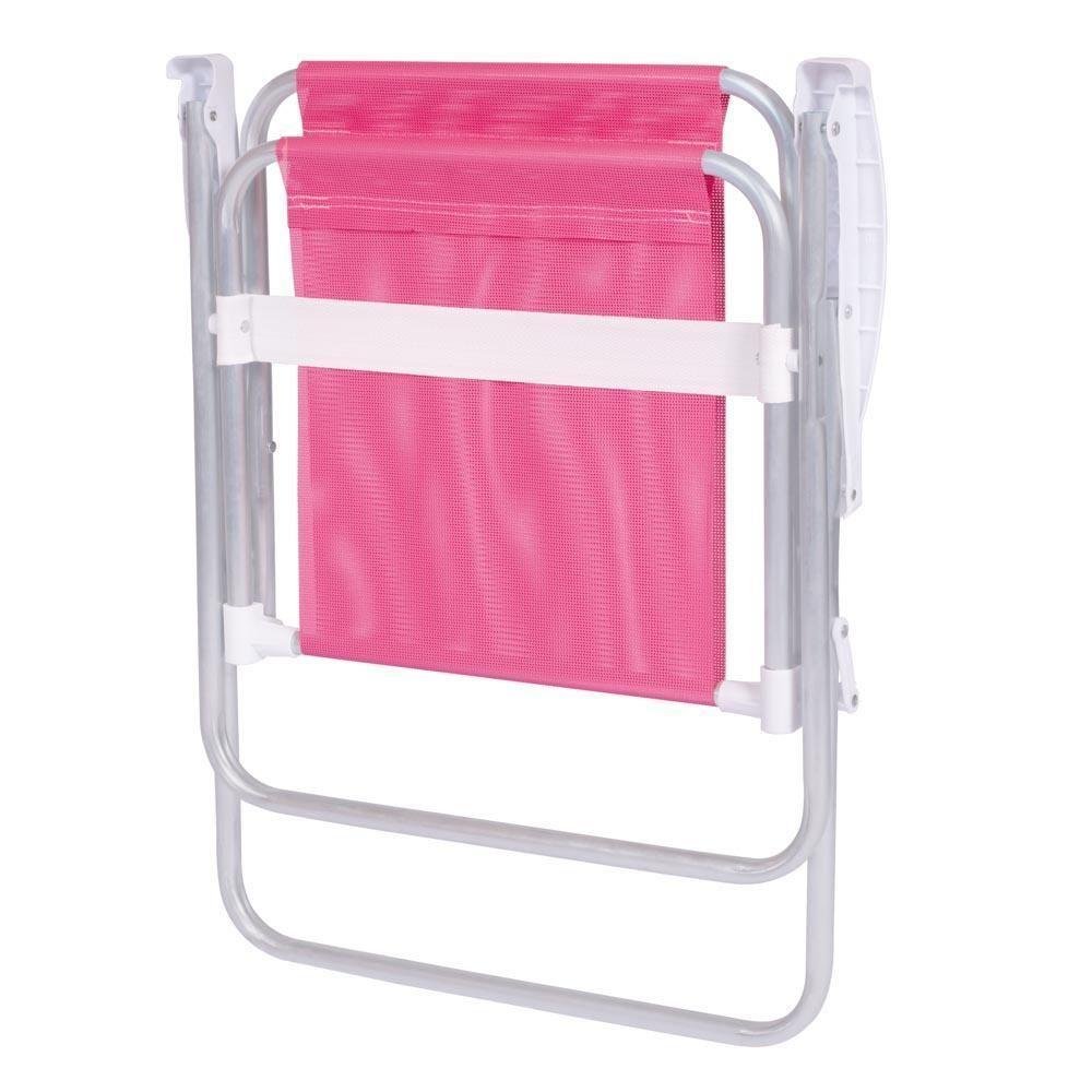 Cadeira De Praia Alta Sannet Em Alumínio Cores Variadas Mor rosa Rosa - 4