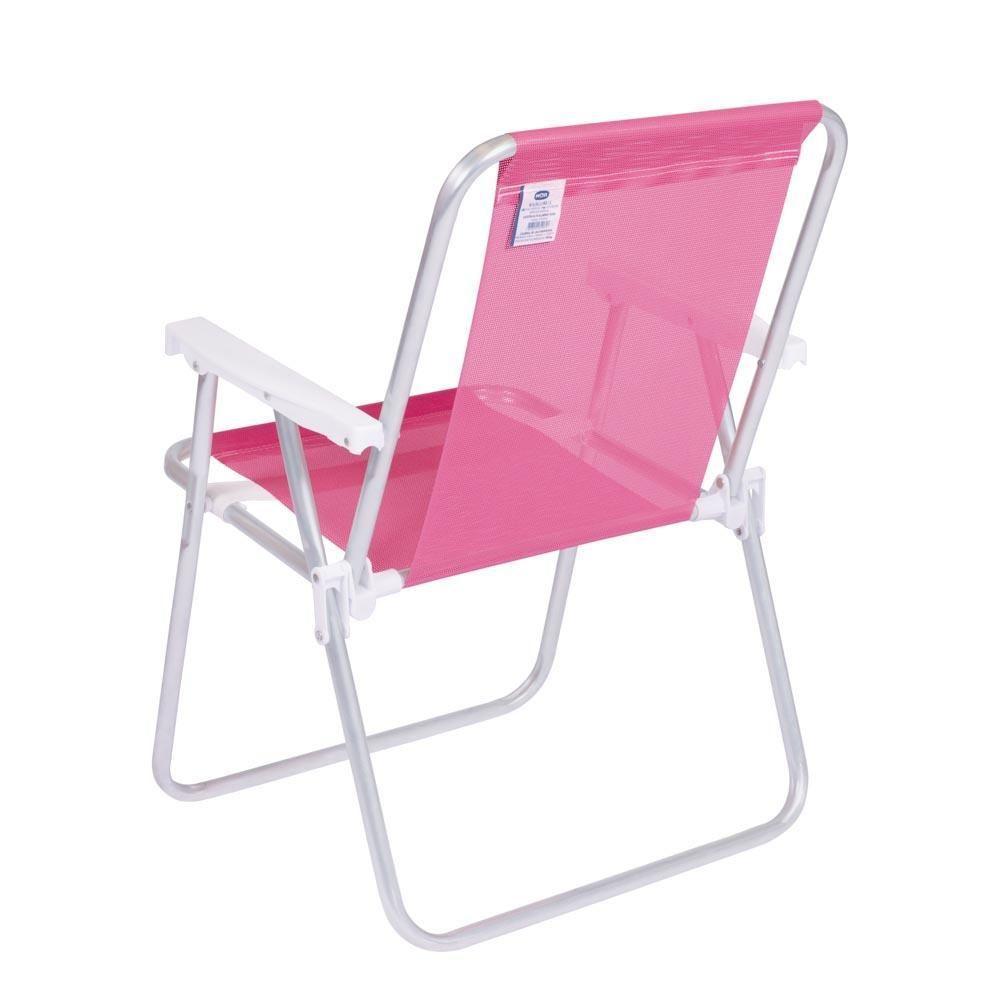 Cadeira De Praia Alta Sannet Em Alumínio Cores Variadas Mor rosa Rosa - 7