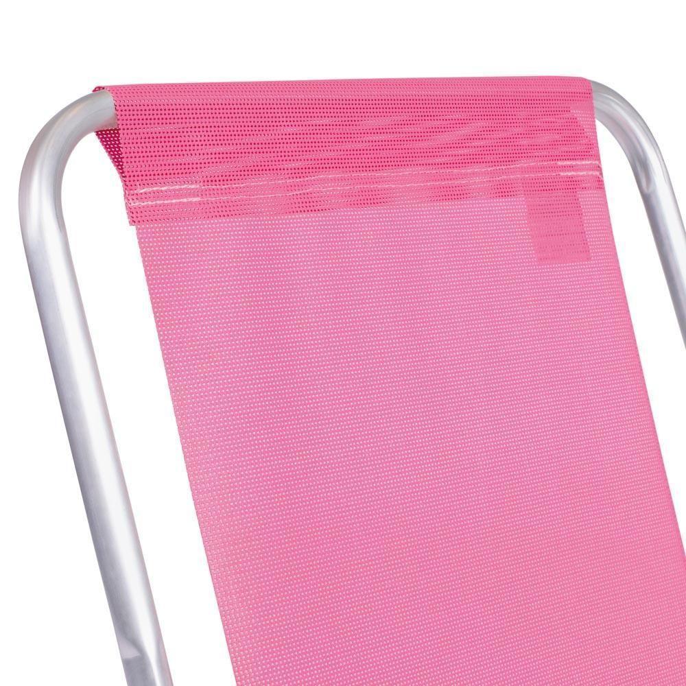 Cadeira De Praia Alta Sannet Em Alumínio Cores Variadas Mor rosa Rosa - 10