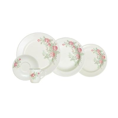 Jogo De Jantar Roseira Real 20 Peças Porcelana Schmidt