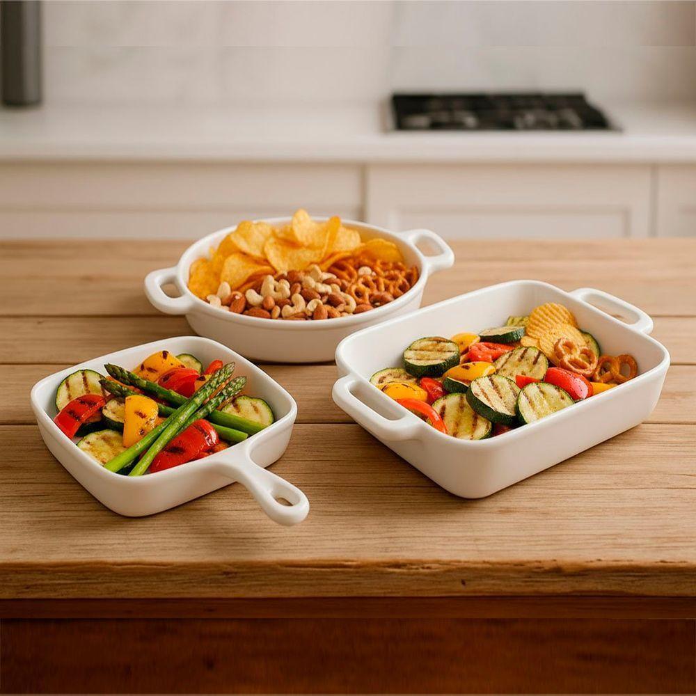 Travessas Petisqueiras Assadeiras Cerâmica Servir Jogo 3pçs - 2