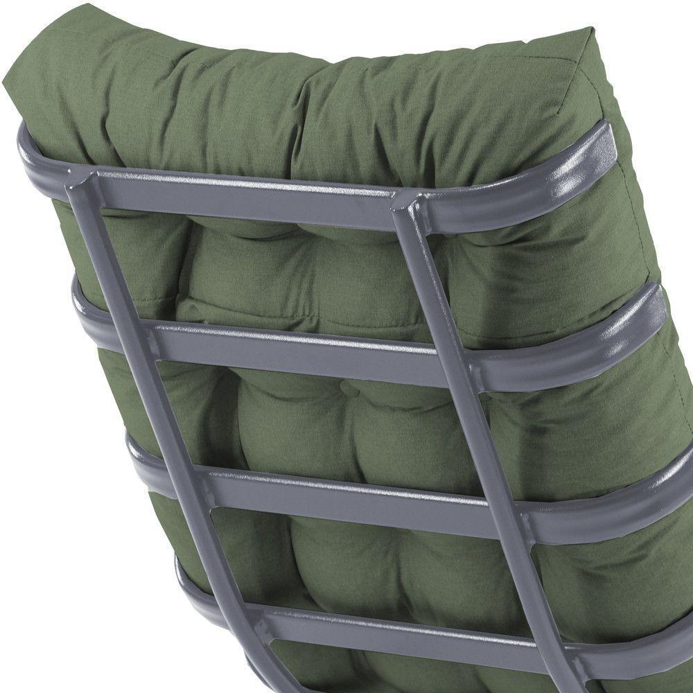 Kit Poltrona Costela + Puff Almofada Decorativo Alumínio Cinza - 2