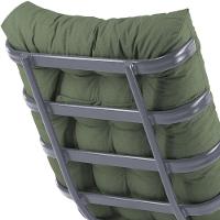 Kit Poltrona Costela + Puff Almofada Decorativo Alumínio Cinza - 2