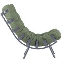 Kit Poltrona Costela + Puff Almofada Decorativo Alumínio Cinza - 3