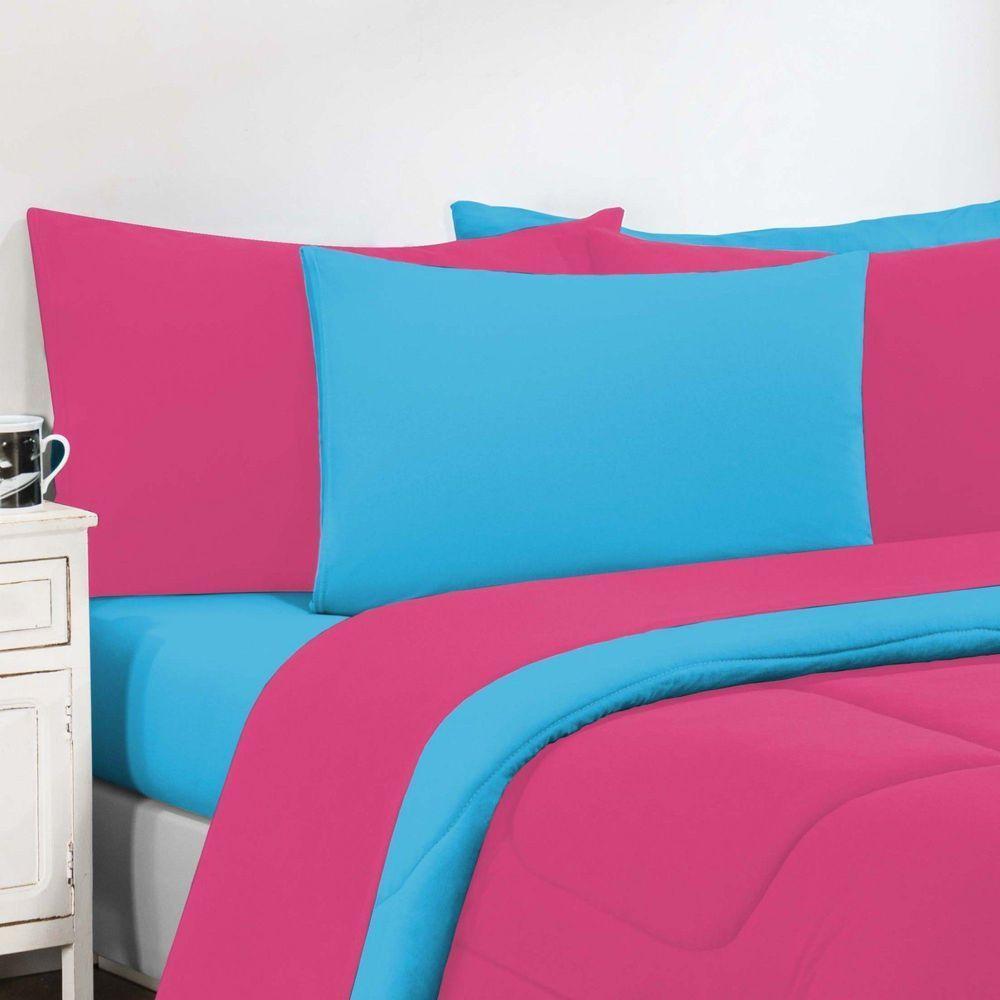 Kit Edredom Malha 100% Algodão Gran Moratta 3 Peças Casal - Pink -azul Turquesa - 3