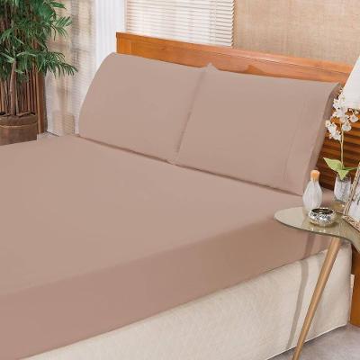 Jogo De Cama Ponto Palito Percal 180 Fios Elegance Solteiro 02 Peças - Caqui