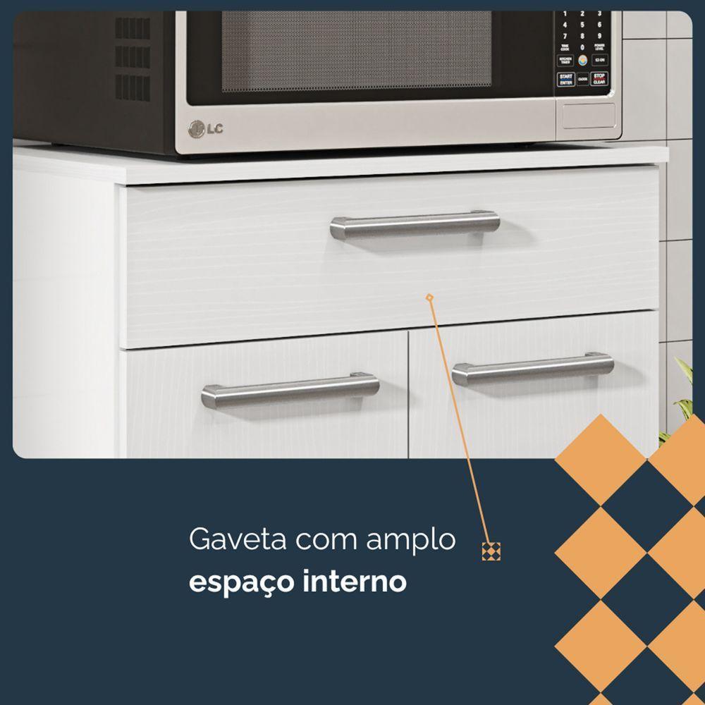 Balcão Multiuso Para Cozinha Diamante 2 Portas Branco Kit's Paraná - 6