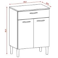 Balcão Multiuso Para Cozinha Diamante 2 Portas Branco Kit's Paraná - 2