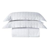 Cobre Leito Matelassê Percal 300 Fios Basic Casal Padrão 03 Peças 100% Poliéster - Branco - 1