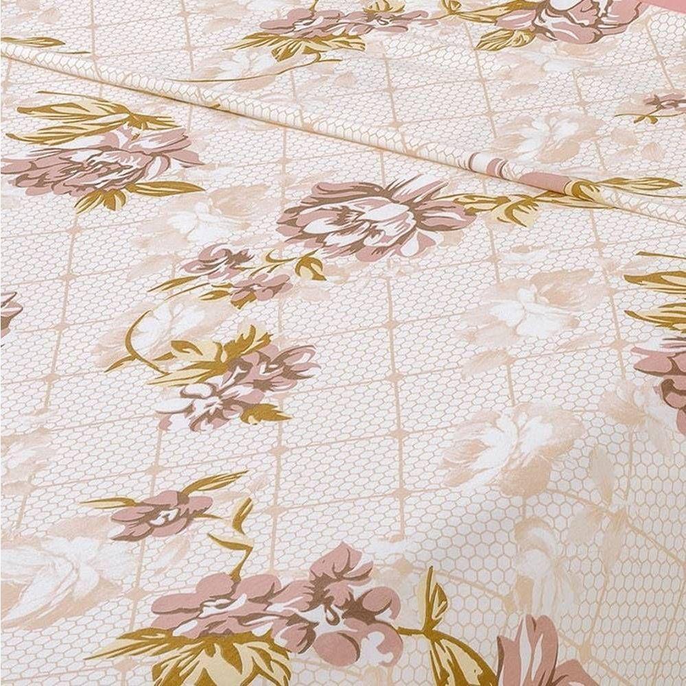 Jogo De Cama Malha King Quality 04 Peças - Estampa Rosê - 2