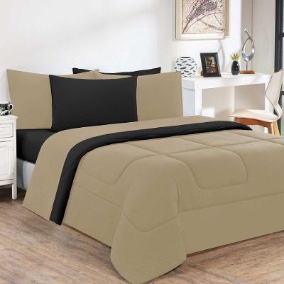 Kit Edredom Malha 100% Algodão Gran Moratta 2 Peças Solteiro - Avelã-preto