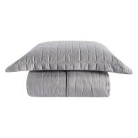 Cobre Leito Matelassê Percal 300 Fios Basic Solteiro 02 Peças 100% Poliéster - Cinza - 1