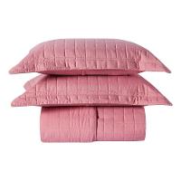 Cobre Leito Matelassê Percal 300 Fios Basic Queen 03 Peças 100% Poliéster - Rosê - 1