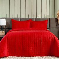 Cobre Leito Matelassê Percal 300 Fios Basic Queen 03 Peças 100% Poliéster - Vermelho - 2